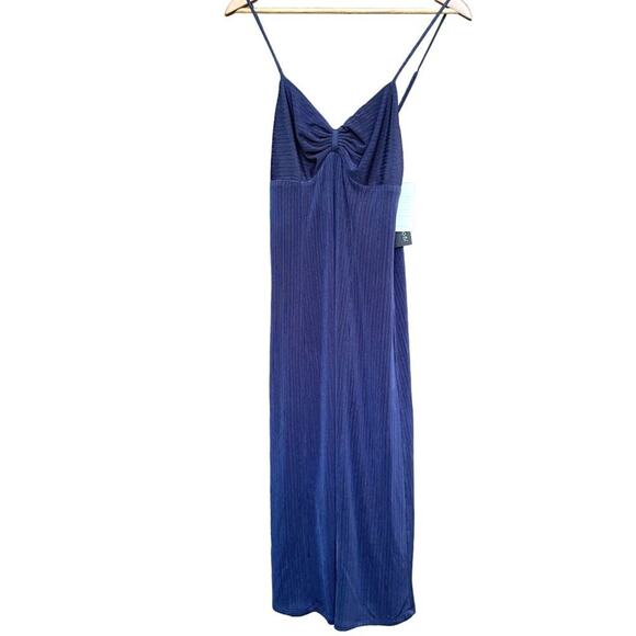19 Cooper Midi Lined Dress Adjustable Straps NWT Navy Medium - Picture 1 of 10